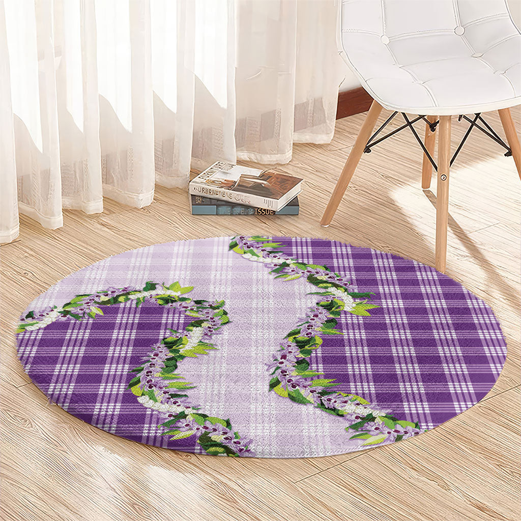 Violet Hawaii Palaka Round Carpet Maile Pikake Honohono Orchid Lei LT05 - Polynesian Pride
