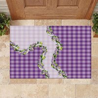 Violet Hawaii Palaka Rubber Doormat Maile Pikake Honohono Orchid Lei LT05 Violet - Polynesian Pride