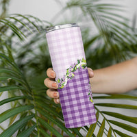 Violet Hawaii Palaka Skinny Tumbler Maile Pikake Honohono Orchid Lei LT05 - Polynesian Pride