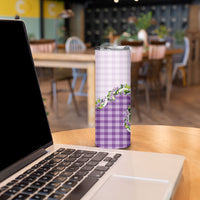 Violet Hawaii Palaka Skinny Tumbler Maile Pikake Honohono Orchid Lei LT05 - Polynesian Pride
