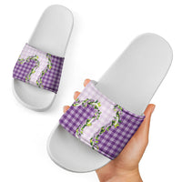 Violet Hawaii Palaka Slide Sandals Maile Pikake Honohono Orchid Lei LT05 - Polynesian Pride