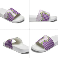 Violet Hawaii Palaka Slide Sandals Maile Pikake Honohono Orchid Lei LT05 - Polynesian Pride