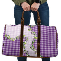 Violet Hawaii Palaka Travel Bag Maile Pikake Honohono Orchid Lei