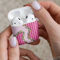 Pink Hawaii Palaka AirPods Case Maile Pikake Honohono Orchid Lei