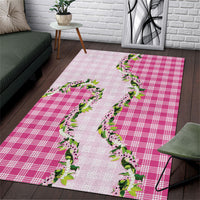 Pink Hawaii Palaka Area Rug Maile Pikake Honohono Orchid Lei LT05 Pink - Polynesian Pride
