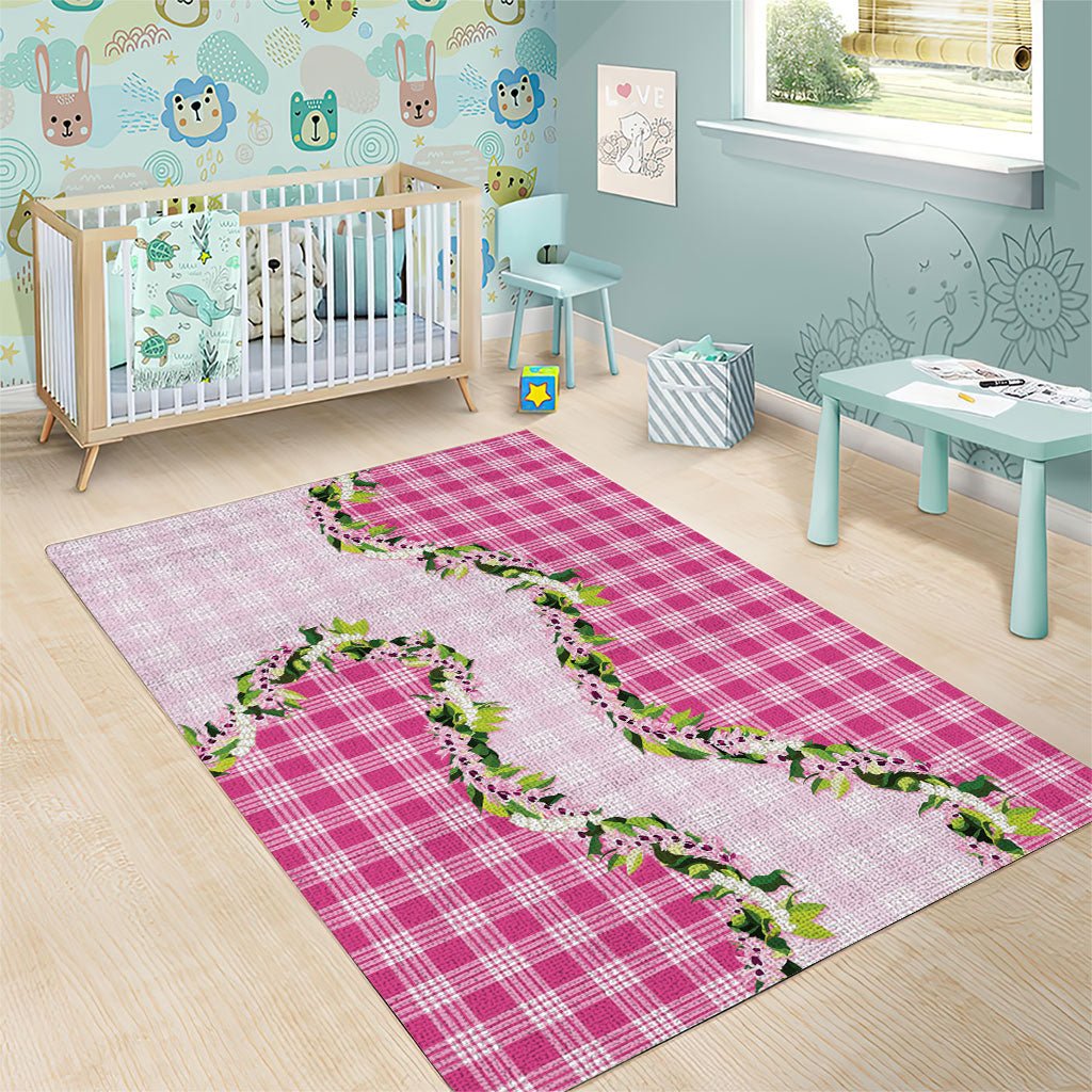 Pink Hawaii Palaka Area Rug Maile Pikake Honohono Orchid Lei LT05 - Polynesian Pride