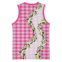 Pink Hawaii Palaka Basketball Jersey Maile Pikake Honohono Orchid Lei LT05 - Polynesian Pride