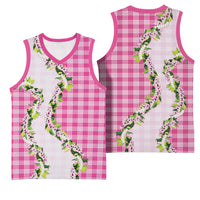 Pink Hawaii Palaka Basketball Jersey Maile Pikake Honohono Orchid Lei LT05 - Polynesian Pride