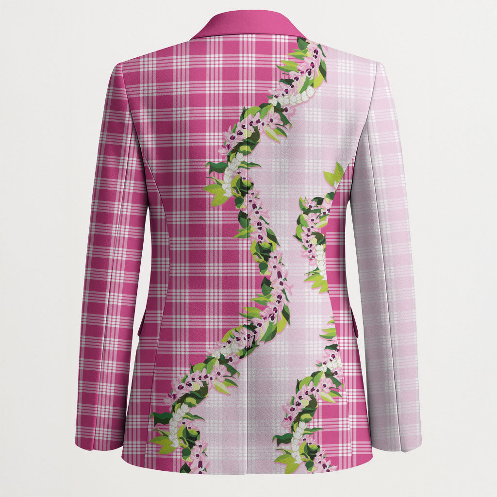 Pink Hawaii Palaka Blazer Maile Pikake Honohono Orchid Lei