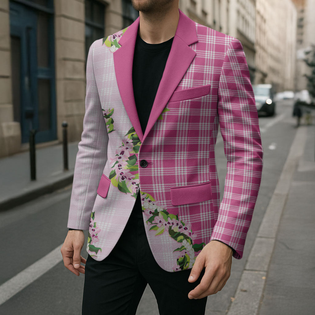 Pink Hawaii Palaka Blazer Maile Pikake Honohono Orchid Lei