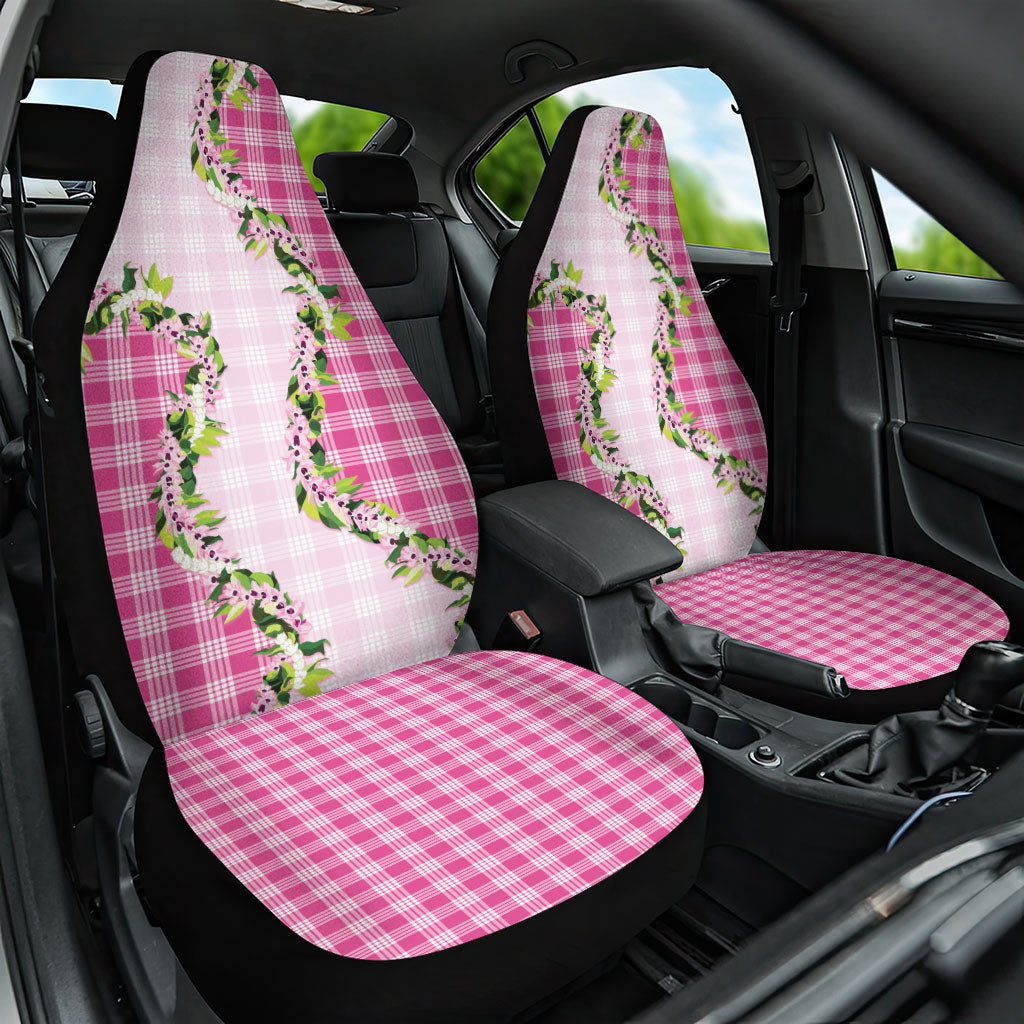 Pink Hawaii Palaka Car Seat Cover Maile Pikake Honohono Orchid Lei