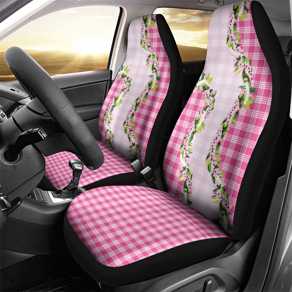 Pink Hawaii Palaka Car Seat Cover Maile Pikake Honohono Orchid Lei LT05 - Polynesian Pride