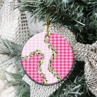 Pink Hawaii Palaka Ceramic Ornament Maile Pikake Honohono Orchid Lei LT05 - Polynesian Pride
