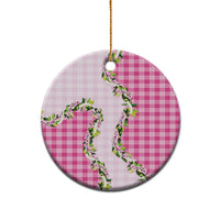 Pink Hawaii Palaka Ceramic Ornament Maile Pikake Honohono Orchid Lei LT05 - Polynesian Pride