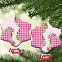 Pink Hawaii Palaka Ceramic Ornament Maile Pikake Honohono Orchid Lei LT05 Snow Flake Pink - Polynesian Pride