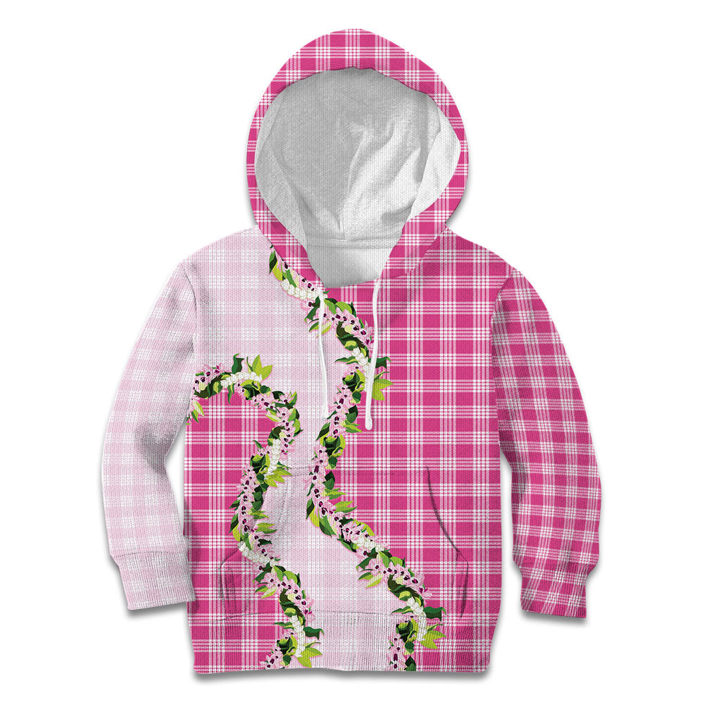 Pink Hawaii Palaka Kid Hoodie Maile Pikake Honohono Orchid Lei LT05 Hoodie Pink - Polynesian Pride