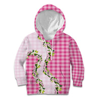 Pink Hawaii Palaka Kid Hoodie Maile Pikake Honohono Orchid Lei LT05 Hoodie Pink - Polynesian Pride