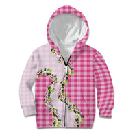 Pink Hawaii Palaka Kid Hoodie Maile Pikake Honohono Orchid Lei LT05 Zip Hoodie Pink - Polynesian Pride