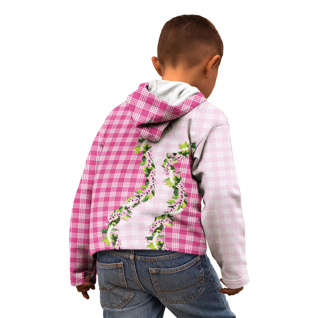 Pink Hawaii Palaka Kid Hoodie Maile Pikake Honohono Orchid Lei LT05 - Polynesian Pride