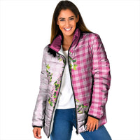 Pink Hawaii Palaka Padded Jacket Maile Pikake Honohono Orchid Lei