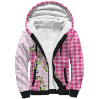 Pink Hawaii Palaka Sherpa Hoodie Maile Pikake Honohono Orchid Lei LT05 Unisex Pink - Polynesian Pride
