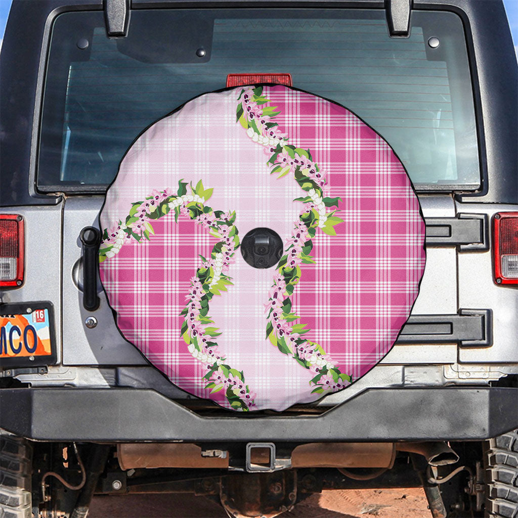 Pink Hawaii Palaka Spare Tire Cover Maile Pikake Honohono Orchid Lei LT05 Pink - Polynesian Pride