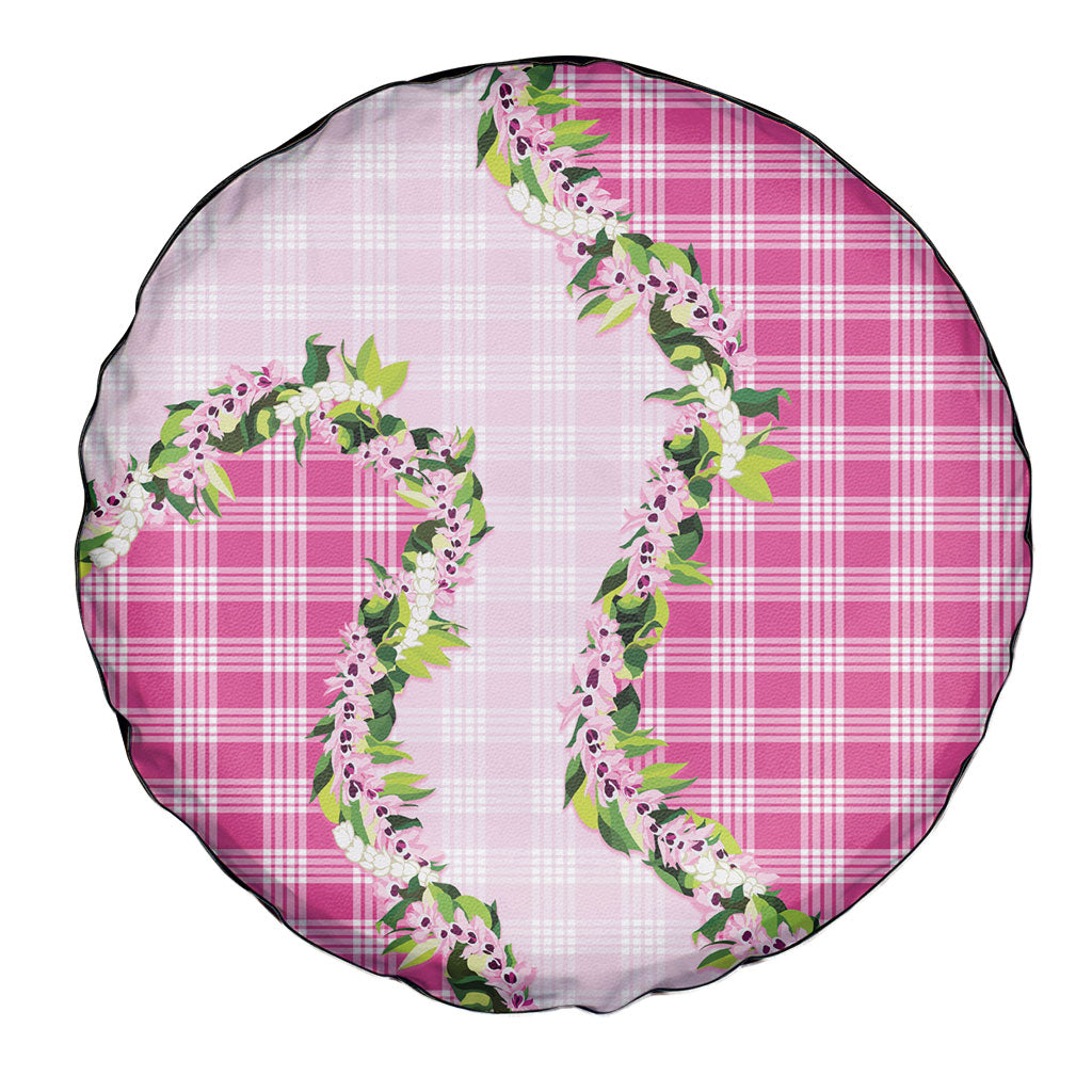 Pink Hawaii Palaka Spare Tire Cover Maile Pikake Honohono Orchid Lei LT05 - Polynesian Pride