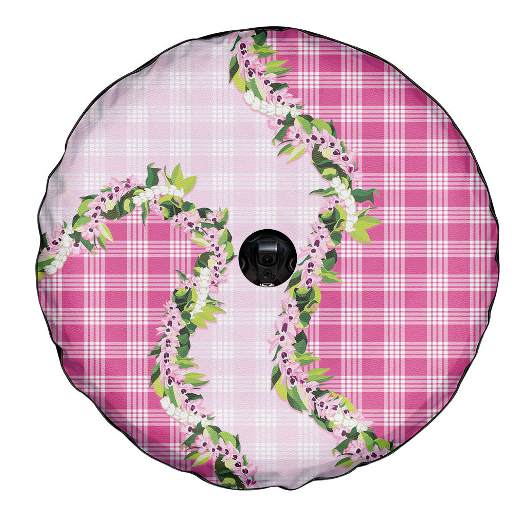 Pink Hawaii Palaka Spare Tire Cover Maile Pikake Honohono Orchid Lei LT05 - Polynesian Pride