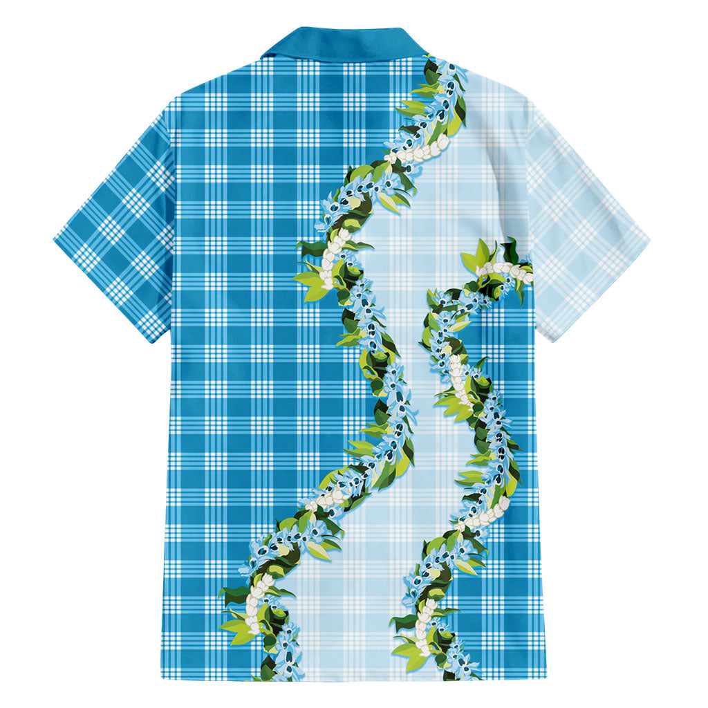 Blue Hawaii Palaka Family Matching Mermaid Dress and Hawaiian Shirt Maile Pikake Honohono Orchid Lei LT05 - Polynesian Pride