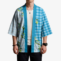 Blue Hawaii Palaka Kimono Maile Pikake Honohono Orchid Lei