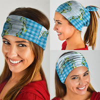 Blue Hawaii Palaka Neck Gaiter Maile Pikake Honohono Orchid Lei