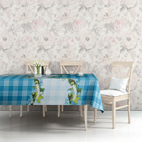 Blue Hawaii Palaka Tablecloth Maile Pikake Honohono Orchid Lei LT05 - Polynesian Pride