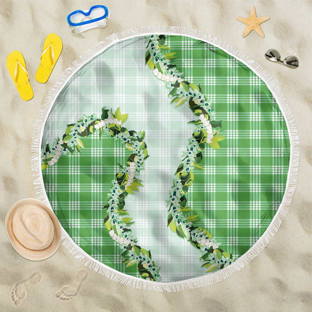 Green Hawaii Palaka Beach Blanket Maile Pikake Honohono Orchid Lei