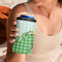 Green Hawaii Palaka 4 in 1 Can Cooler Tumbler Maile Pikake Honohono Orchid Lei LT05 - Polynesian Pride