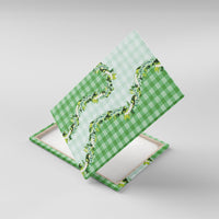 Green Hawaii Palaka Canvas Wall Art Maile Pikake Honohono Orchid Lei