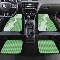 Green Hawaii Palaka Car Mats Maile Pikake Honohono Orchid Lei