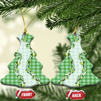 Green Hawaii Palaka Ceramic Ornament Maile Pikake Honohono Orchid Lei LT05 Christmas Tree Green - Polynesian Pride
