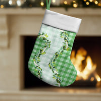 Green Hawaii Palaka Christmas Stocking Maile Pikake Honohono Orchid Lei LT05 Set of 2 Green - Polynesian Pride