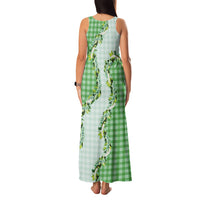 Green Hawaii Palaka Family Matching Tank Maxi Dress and Hawaiian Shirt Maile Pikake Honohono Orchid Lei LT05 - Polynesian Pride