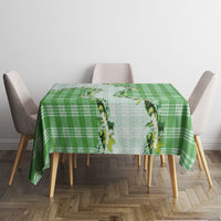 Green Hawaii Palaka Tablecloth Maile Pikake Honohono Orchid Lei