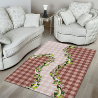 Mocha Hawaii Palaka Area Rug Maile Pikake Honohono Orchid Lei