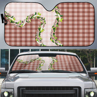 Mocha Hawaii Palaka Auto Sun Shade Maile Pikake Honohono Orchid Lei LT05 Mocha - Polynesian Pride
