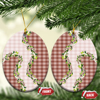 Mocha Hawaii Palaka Ceramic Ornament Maile Pikake Honohono Orchid Lei LT05 Oval Mocha - Polynesian Pride