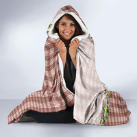 Mocha Hawaii Palaka Hooded Blanket Maile Pikake Honohono Orchid Lei