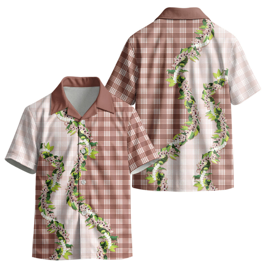 Mocha Hawaii Palaka Kid Hawaiian Shirt Maile Pikake Honohono Orchid Lei LT05 - Polynesian Pride