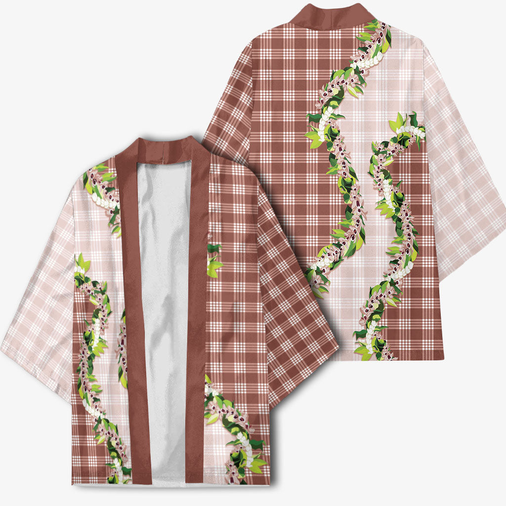 Mocha Hawaii Palaka Kimono Maile Pikake Honohono Orchid Lei