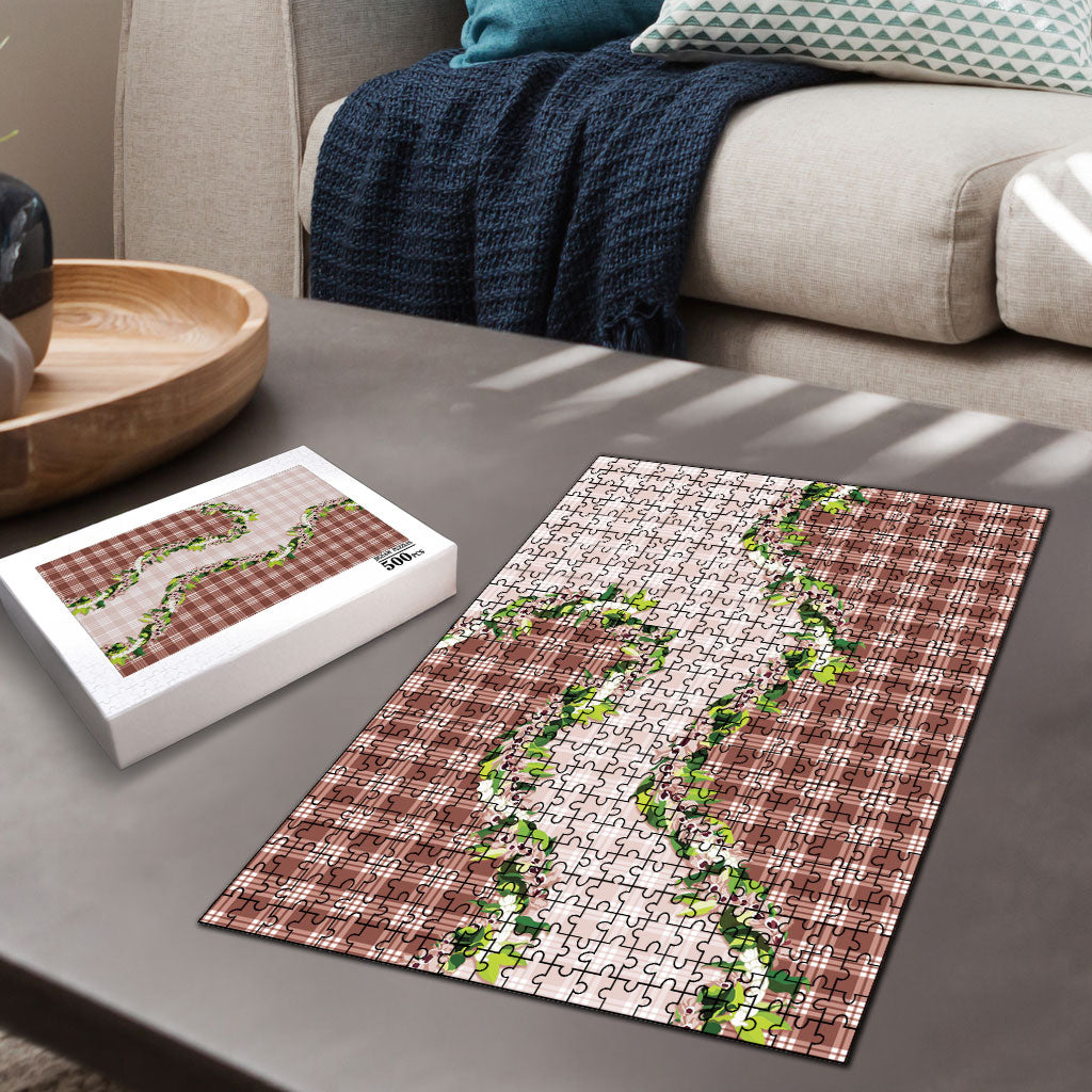 Mocha Hawaii Palaka Puzzle Maile Pikake Honohono Orchid Lei