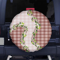Mocha Hawaii Palaka Spare Tire Cover Maile Pikake Honohono Orchid Lei LT05 No hole Mocha - Polynesian Pride