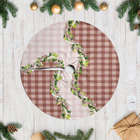 Mocha Hawaii Palaka Tree Skirt Maile Pikake Honohono Orchid Lei LT05 Casual Mocha - Polynesian Pride