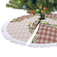 Mocha Hawaii Palaka Tree Skirt Maile Pikake Honohono Orchid Lei LT05 - Polynesian Pride